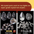 Ganeed Vintage 8 Lights Pendant Light Crystal Chandeliers Adjustable Ceiling Light for Living Room Bedroom Restaurant Porch Hallway Black